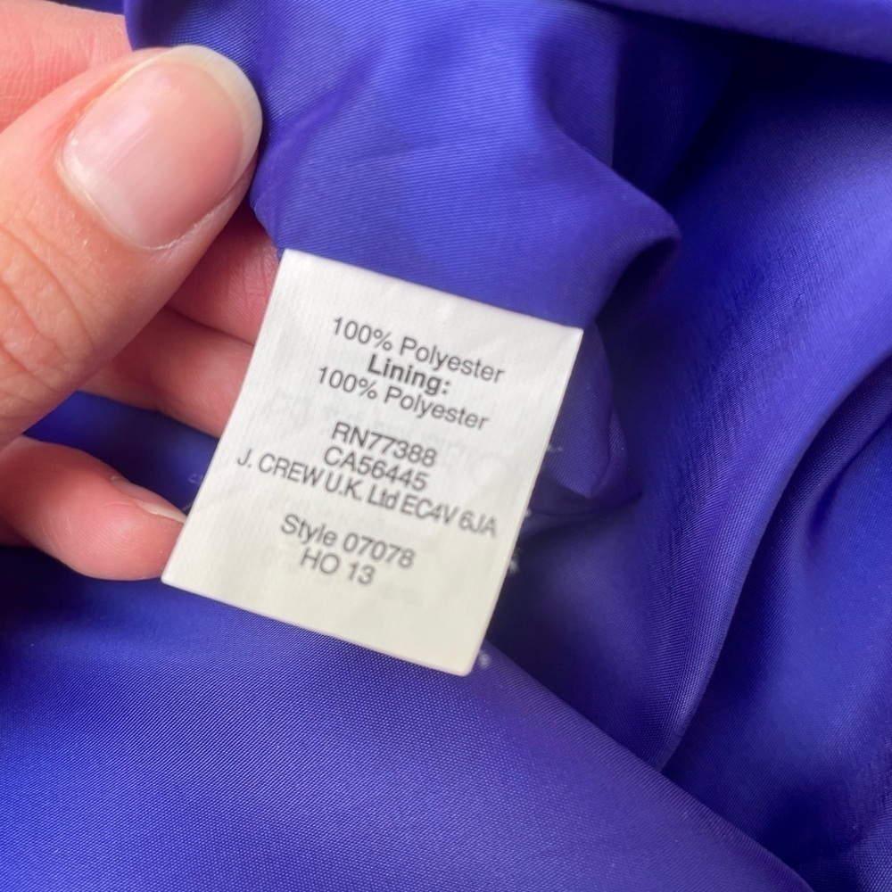J. Crew Royal Blue Sleeveless Mini Dress Size 00 - Picture 8 of 10